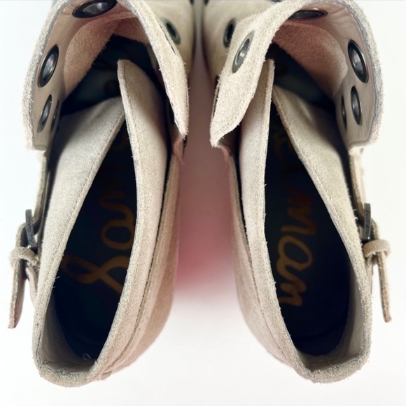 SAM EDELMAN Pedra Suede Pull On Ankle Boots Western Boho Booties Country Rodeo - Picture 7 of 10